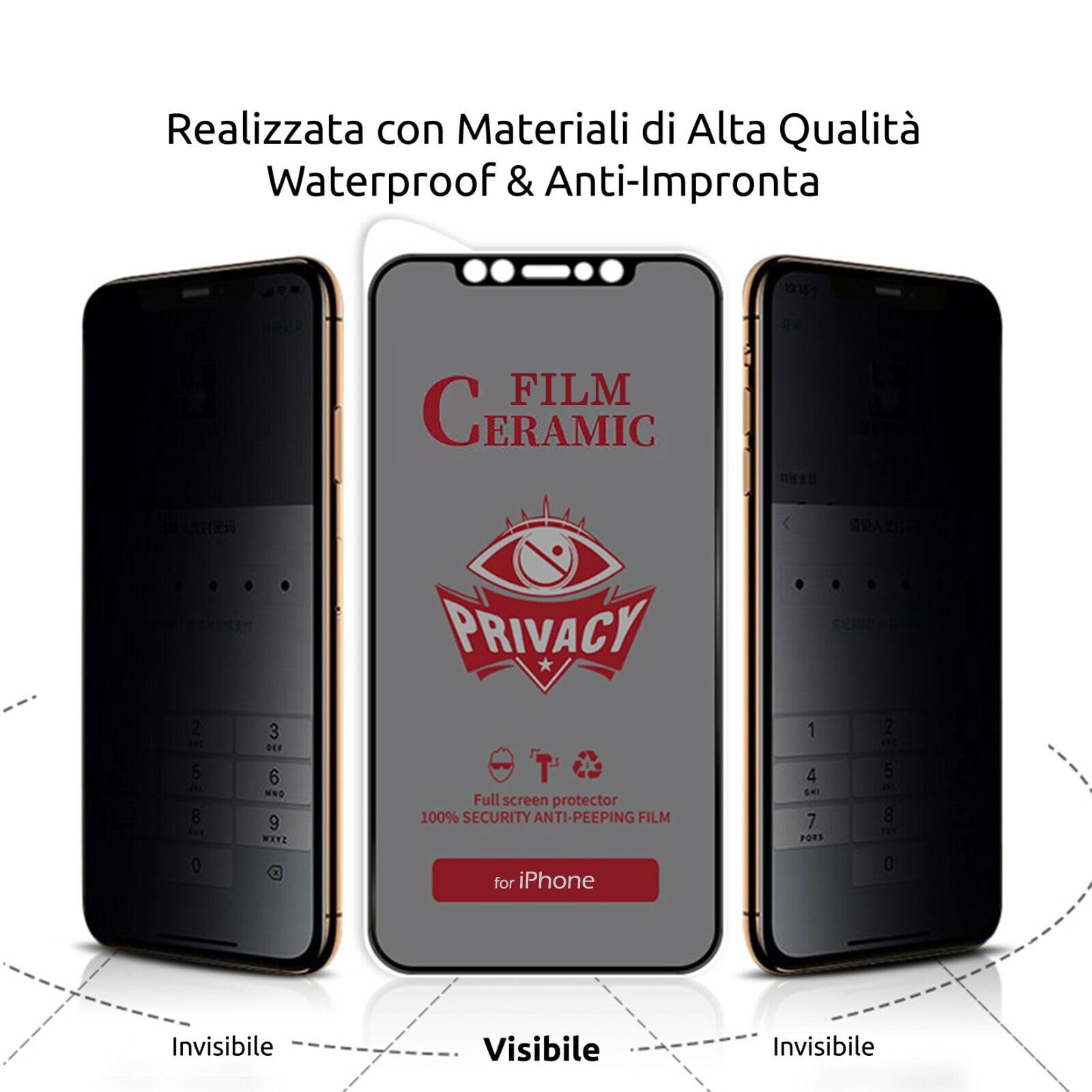 Pellicola lucida privacy per iPhone