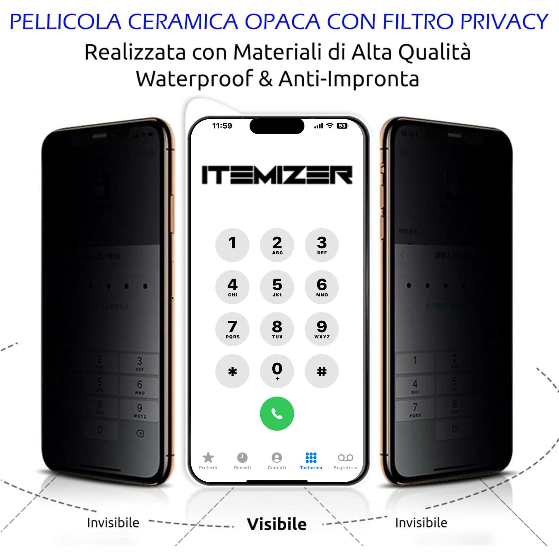 Pellicola opaca privacy per iPhone